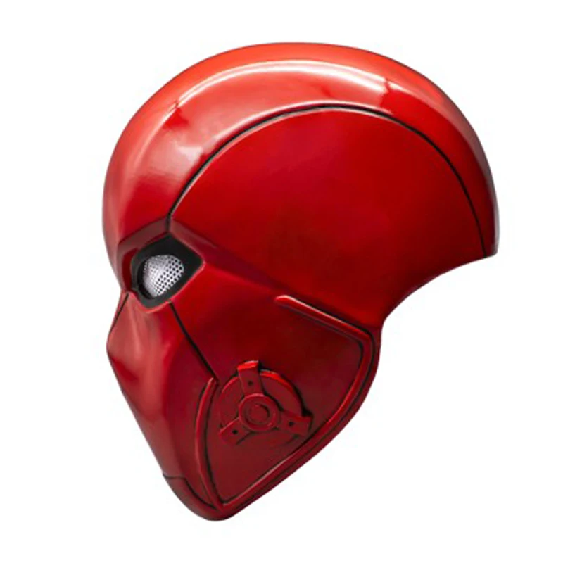 Movie Villain Cosplay Red Hood Mask Bat Red Hood Helmet Man Full Head Resin Cosplay Costume Prop Replica Fancy Party Headwear