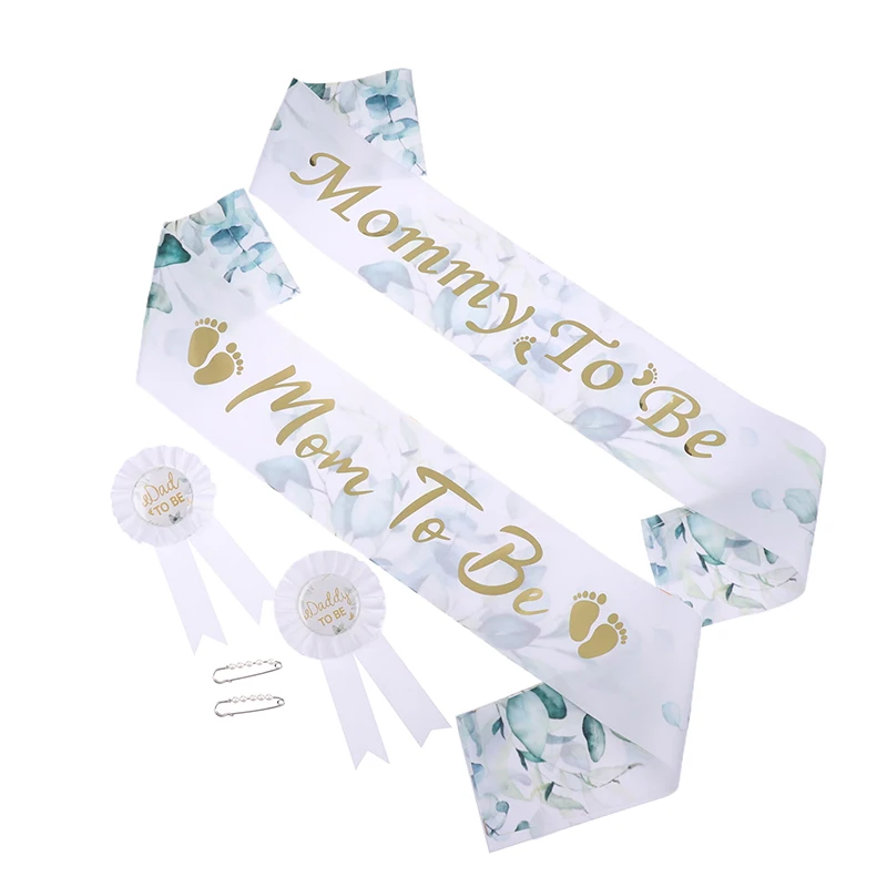 1Set Mom To Be Letter Satin Sash Shoulder Strap New Mommy Party Gift Favors Baby Showe Crafts Supplies