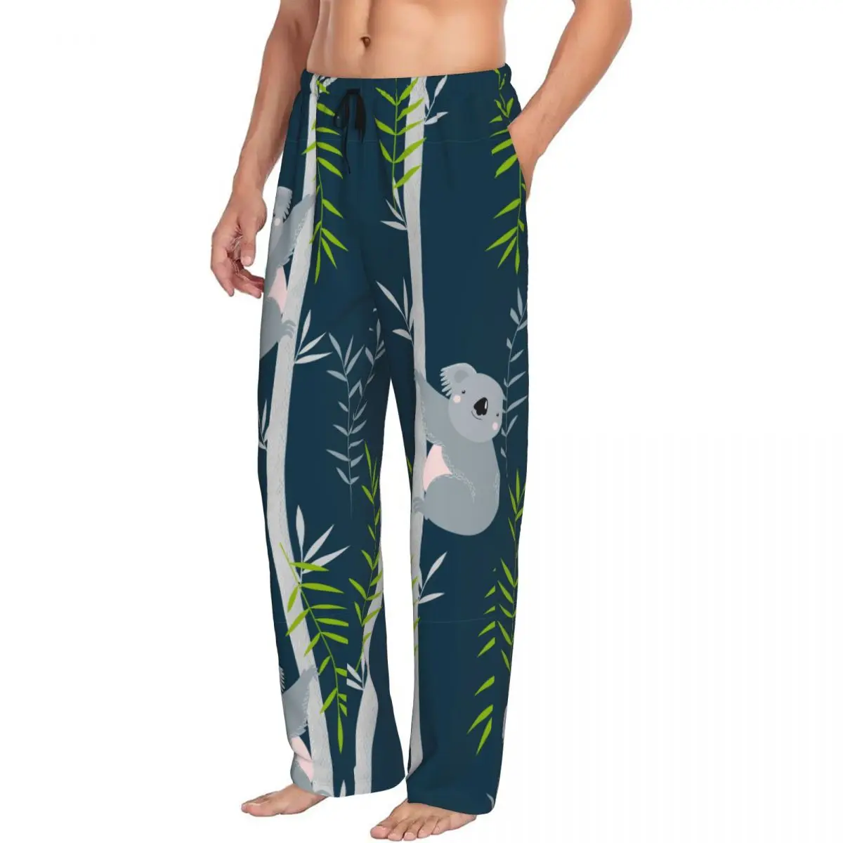 Mens Pajamas Pyjamas Pants Cartoon Koalas On Trees Lounge Pants Sleep Bottoms