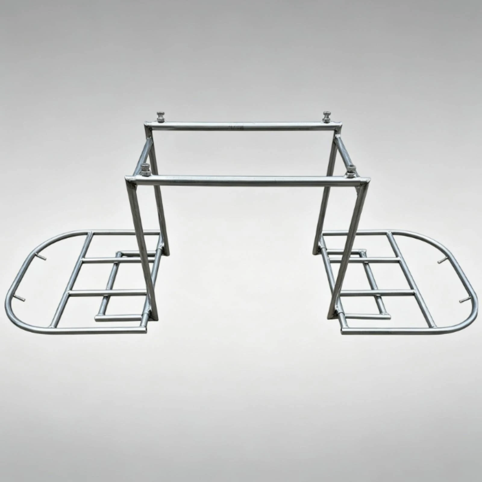 Motorcycle Side Luggage Rack Telescopic Motorcycle Cargo Rack Vehicle Accessory Silver Finish Iron Construction