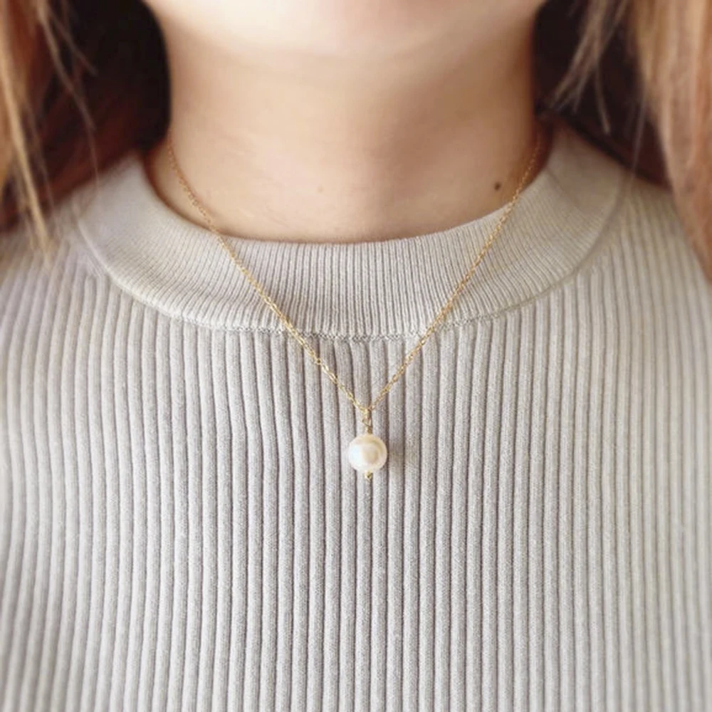 

Gold Necklaces for Women Layered Necklace Pearl Pendant Vintage Handmade Necklace Chain Jewellery Woman Birthday Daily Gifts