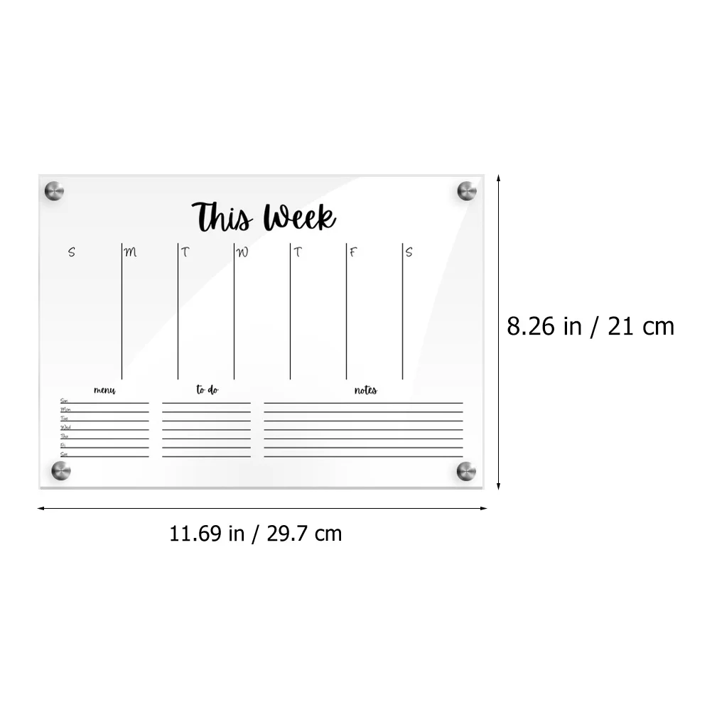 مجموعة واحدة من تقويم الحائط من الأكريليك الشفاف، قابل لإعادة الاستخدام، مخطط جدول أسبوعي، لوحة باب معلقة، لا توجد رائحة، تقويم أكريليك سهل الاستخدام