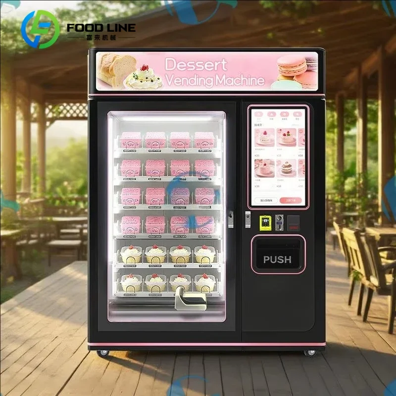 Customized New design dessert cake vending machine fresh food vending machine with elevator system for sale