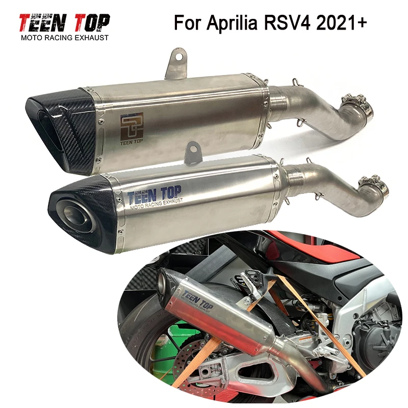 Slip-on Exhaust For Aprilia RSV4 1000 Tuono V4 Factory 2 Exhaust Front Pipe Link Silencer Muffler Titanium Escape Moto DB Killer