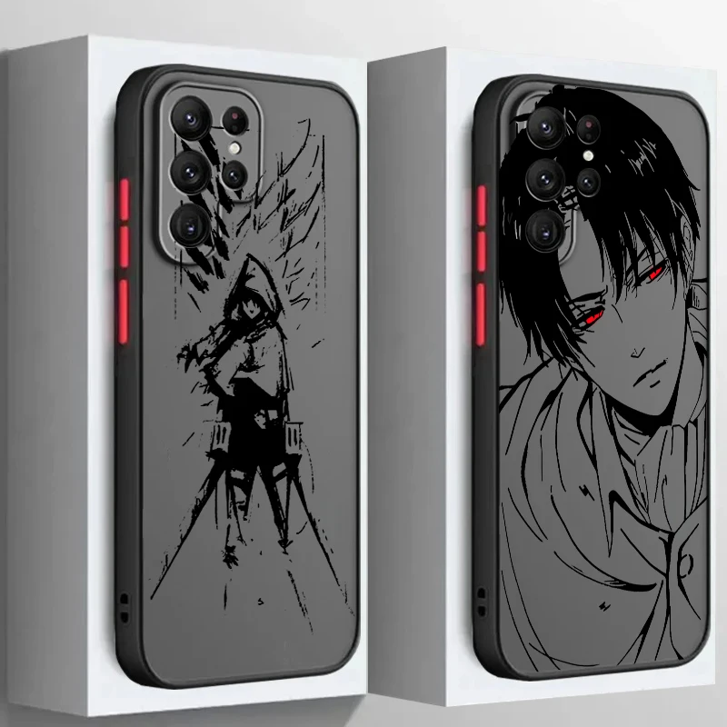 Attack On Titan Art Hot Frosted Translucent For Samsung Note 20 A35 A03 A54 A31 A22 A34 A14 A24 A04 A55 5G Cover Phone Case