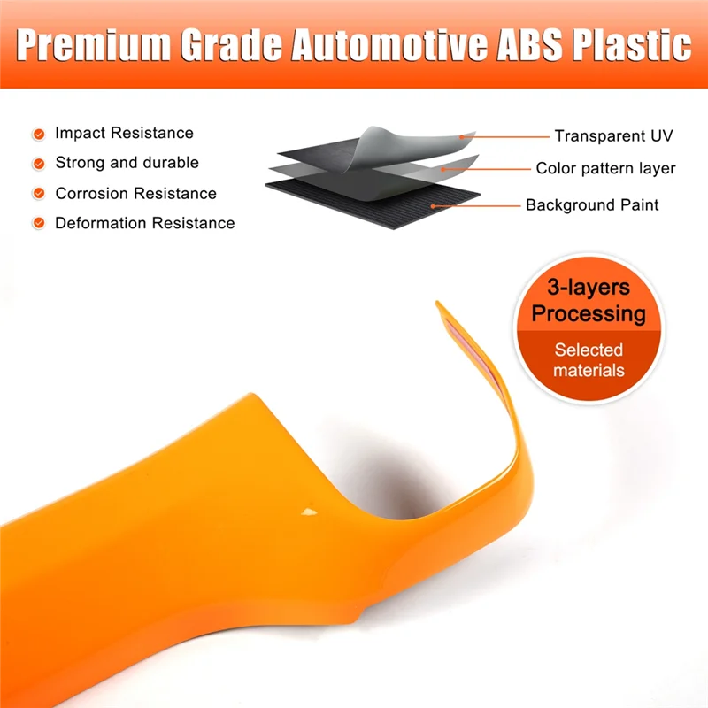 

L37A-For Ford Ranger 2023 2024 LHD Car Center Console Dashboard Trim Cover Interior Accessories Orange