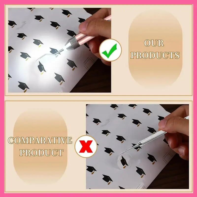 6 Buah Alat Penyiangan Logam dengan Pinset Menyala 5 Pin untuk Vinil Dapat Diisi Ulang dengan Set Lampu LED 3 Pena LED