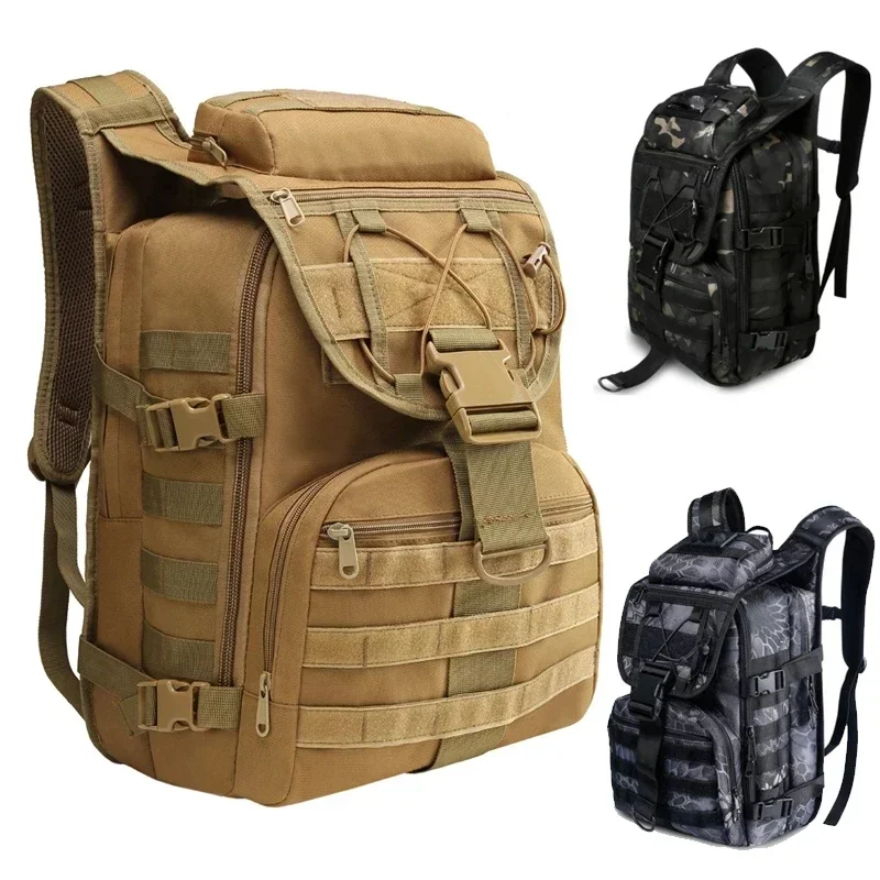 

Hunting Backpack Tactical Molle Rucksack Men Travel Sports Camping Hiking Fishing Outdoor Camouflage Nylon 40L 1000D Bag