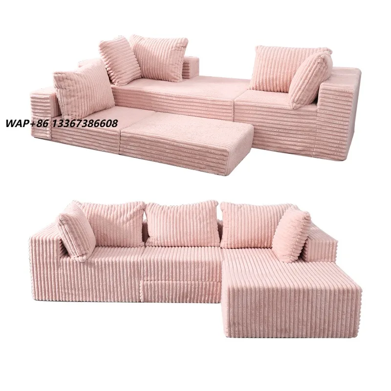 Simple luxury villa apartment living room high-density foam modular combined inflatable environmentally friendly sofa multi-purp