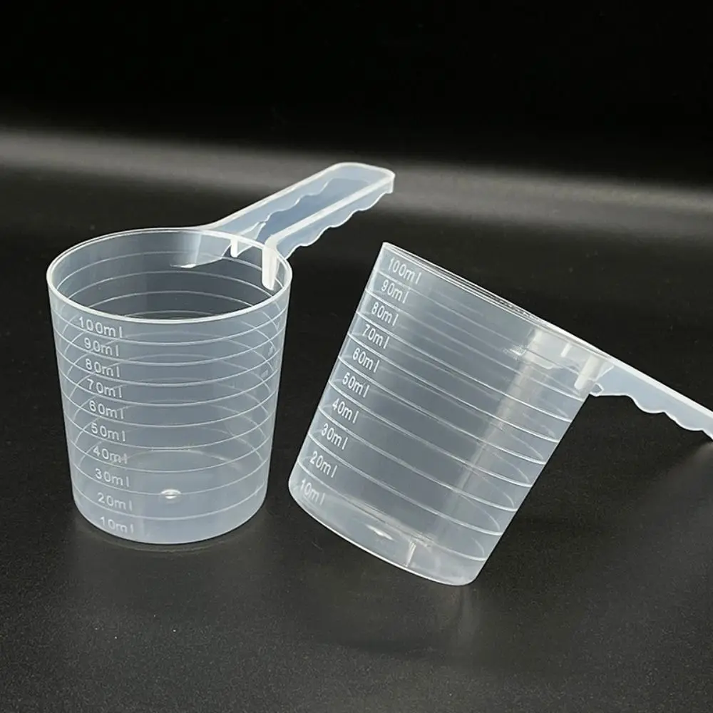 

5PCS Plastic Pet Measuring Spoon With Scale Transparent Milk Powder Spoon Multifunctional Durable Flat-bottomed Spoon