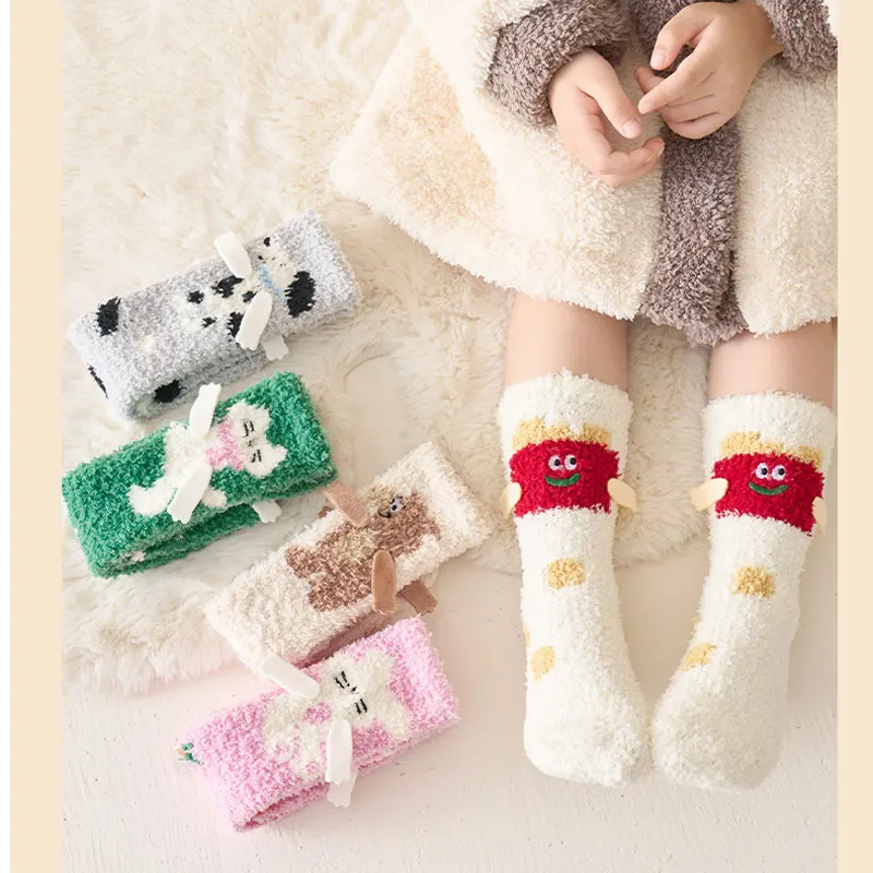 

Детские носки, зимние бархатные утепленные носки среднего размера для детей, девочек и мальчиков, гольфы в пол