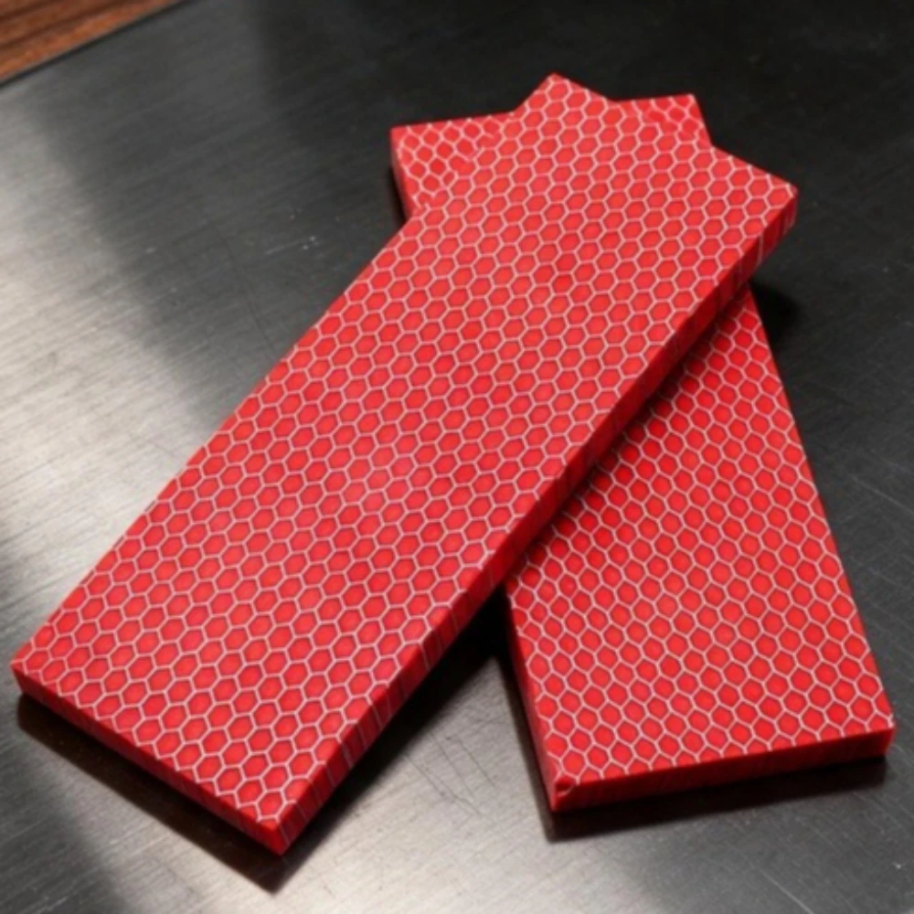 1 Piece Red Snake Skin Honeycomb Texture Handle Patch 120X40X8MM DIY Handle Making Resin Board