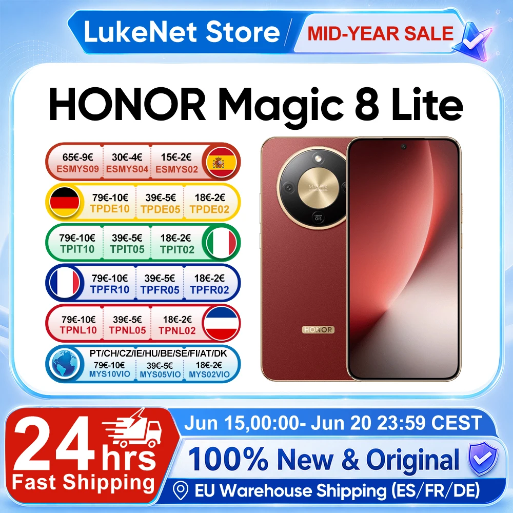 HONOR Magic 8 Lite Versión EU, Teléfono Inteligente 5G, Snapdragon 6 Gen4, Resi…