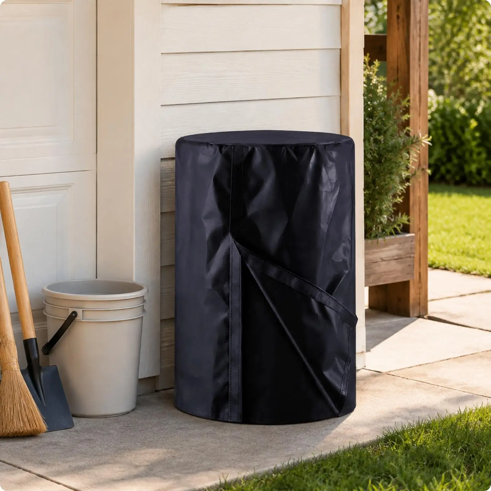 Cylindrical Outdoor Dust Cover Weatherproof Polyester Oxford Cloth Barrel Cover