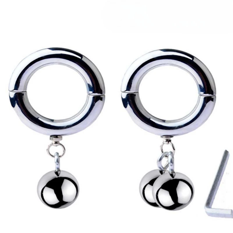 Adult Games Adjustable Stainless Steel Ball Stretcher Weight Man Enhancer Chastity Ring New Sex Toy