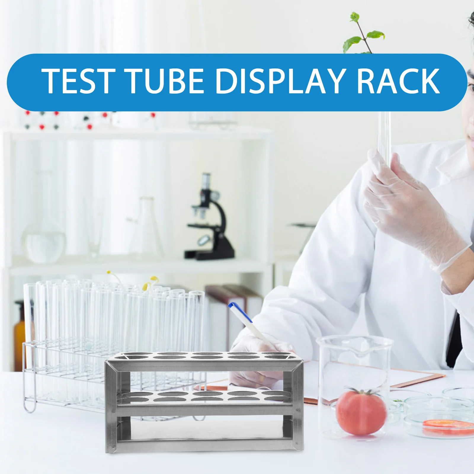 

50ml Steel Reusable Test Tubes Rack Tubes Holder Test Tube Bottle Holder Storage Sample Tube Rack Organizer