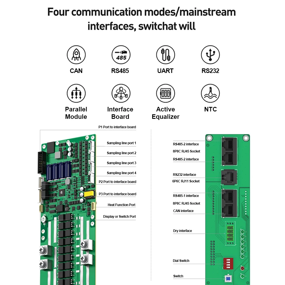 Jikong-スマートホームエネルギーインバーターbmsからインバーターアクティブバランサー、bms 4s-16s、24v-48v、100a-200a、リチウムイオンLiFePo4バッテリー用、1a、2a