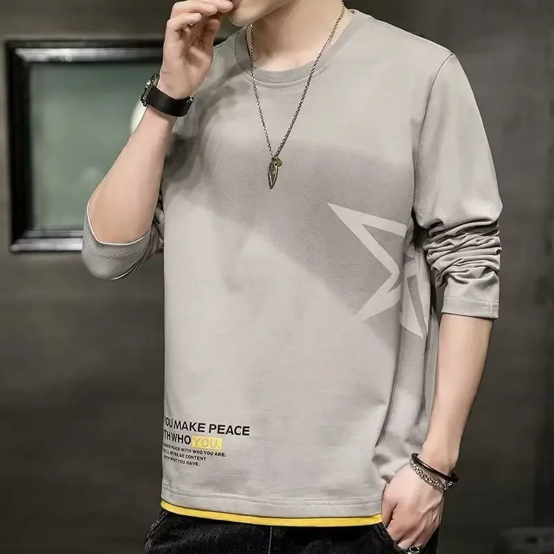 

Baggy Base Layer Man Pullovers Original Polyester T Shirt for Men Spring Streetwear Full Sleeve Clothing 2025 Luxury Sweatshirts