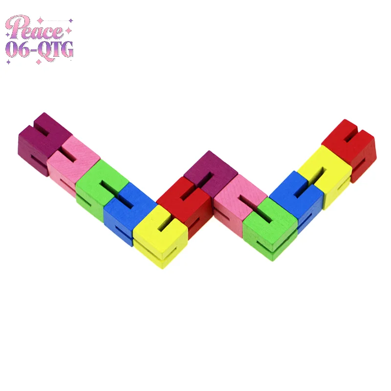 クラシックなカラフルなキューブストリング木製ビルディングブロッククリエイティブフィジェットストレスリリーフおもちゃ子供のための幼児教育玩具