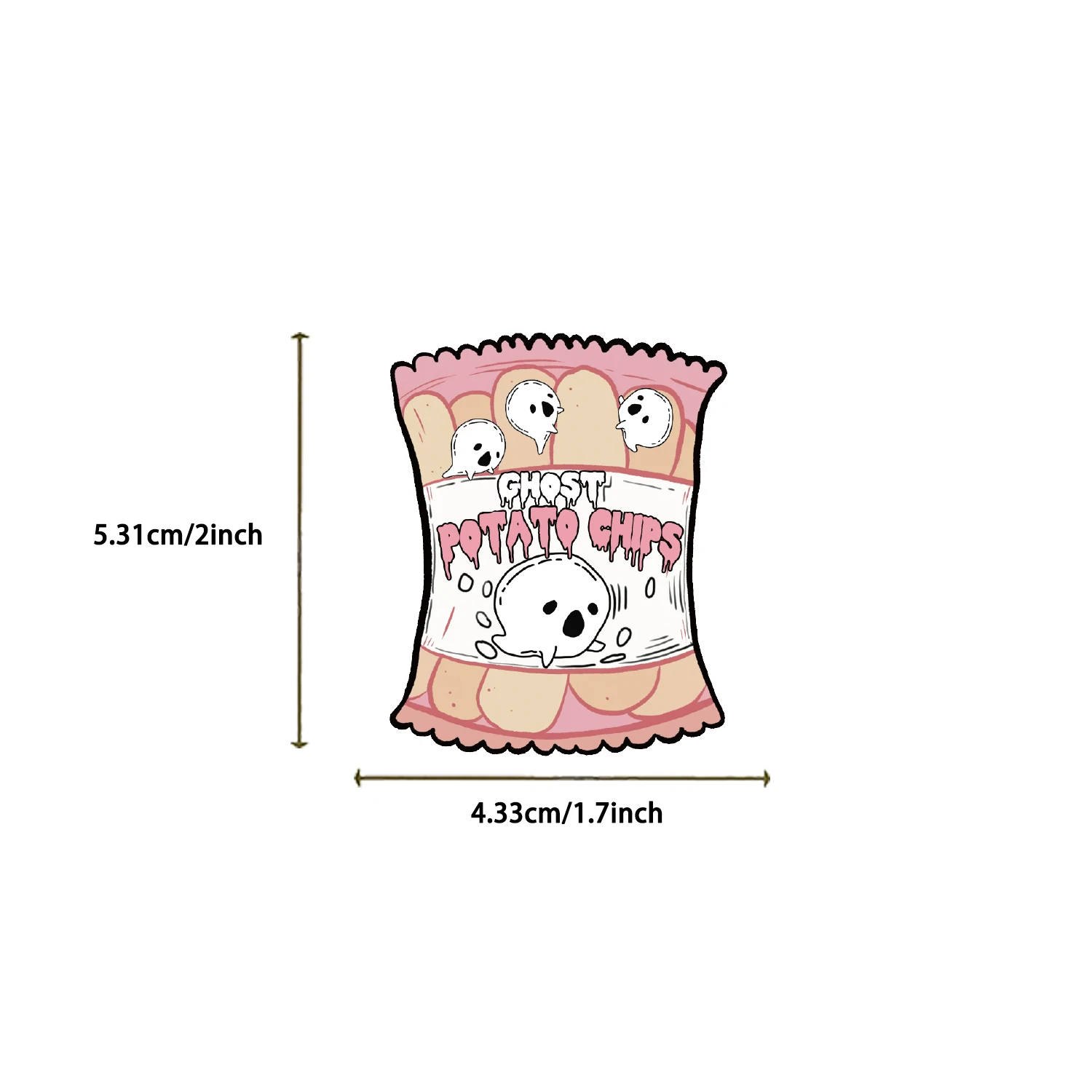 50 قطعة ملصقات شبح ممتعة للهالوين الرجعية شبح الغذاء ملصقات صناعة يدوية سجل القصاصات الأمتعة المتنقلة التزلج ملصقات PVC مقاومة للماء