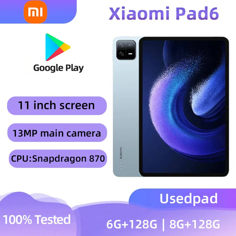 Xiaomi Pad 6 Mi Tablet  WIFI  Android RAM 6GB ROM 128GB Snapdragon 870 11 inches 2880x1800 Original Used  Mi Tablet