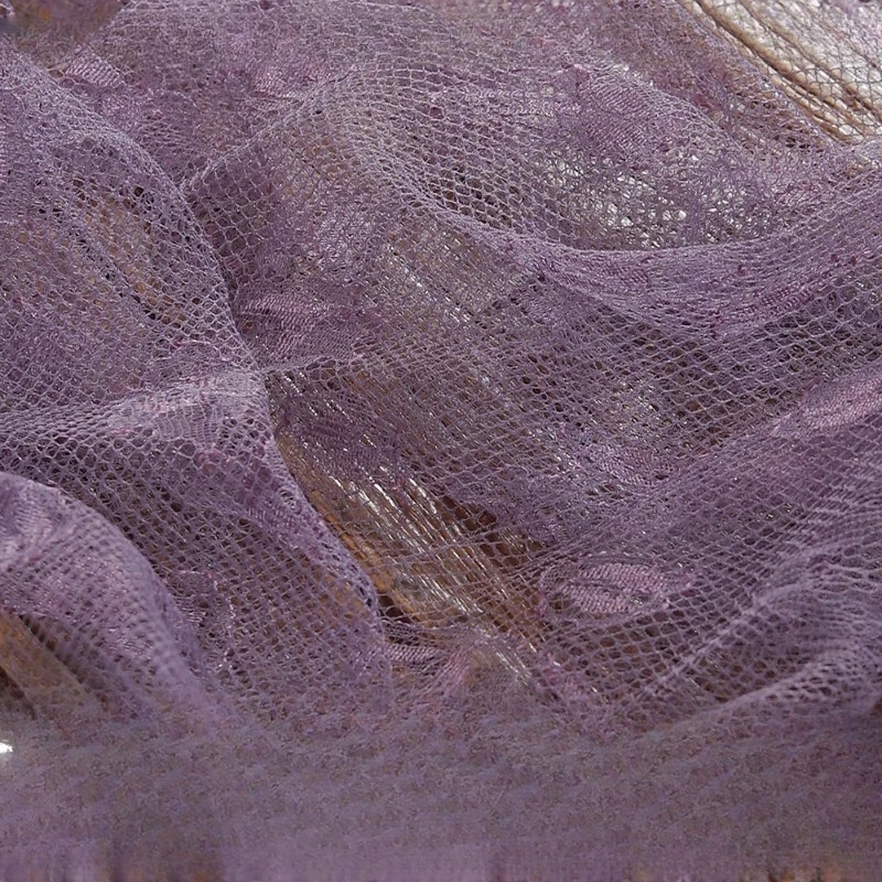 Purple French lace clothing fabric, width 100CM