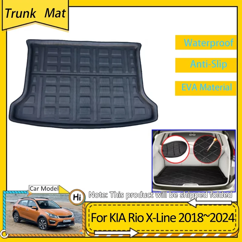 

Автомобильный коврик для багажника для KIA Rio X-Line X Line 2018 2019 2020 2021 2022 2023 2024 протектор Водонепроницаемый коврик из ЭВА автомобильные аксессуары