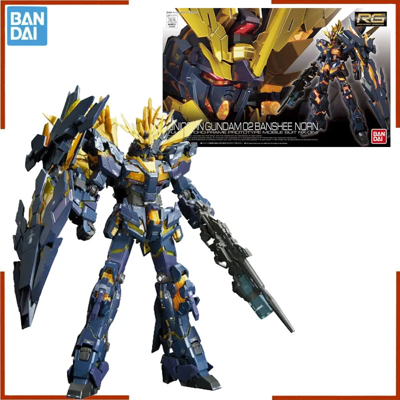 Bandai Gundam RG 1/144 UNCORN 02 BANSHEE NORN Anime Action Figure Assembly Decorative Collectible Model kit Toys for Boys Gifts