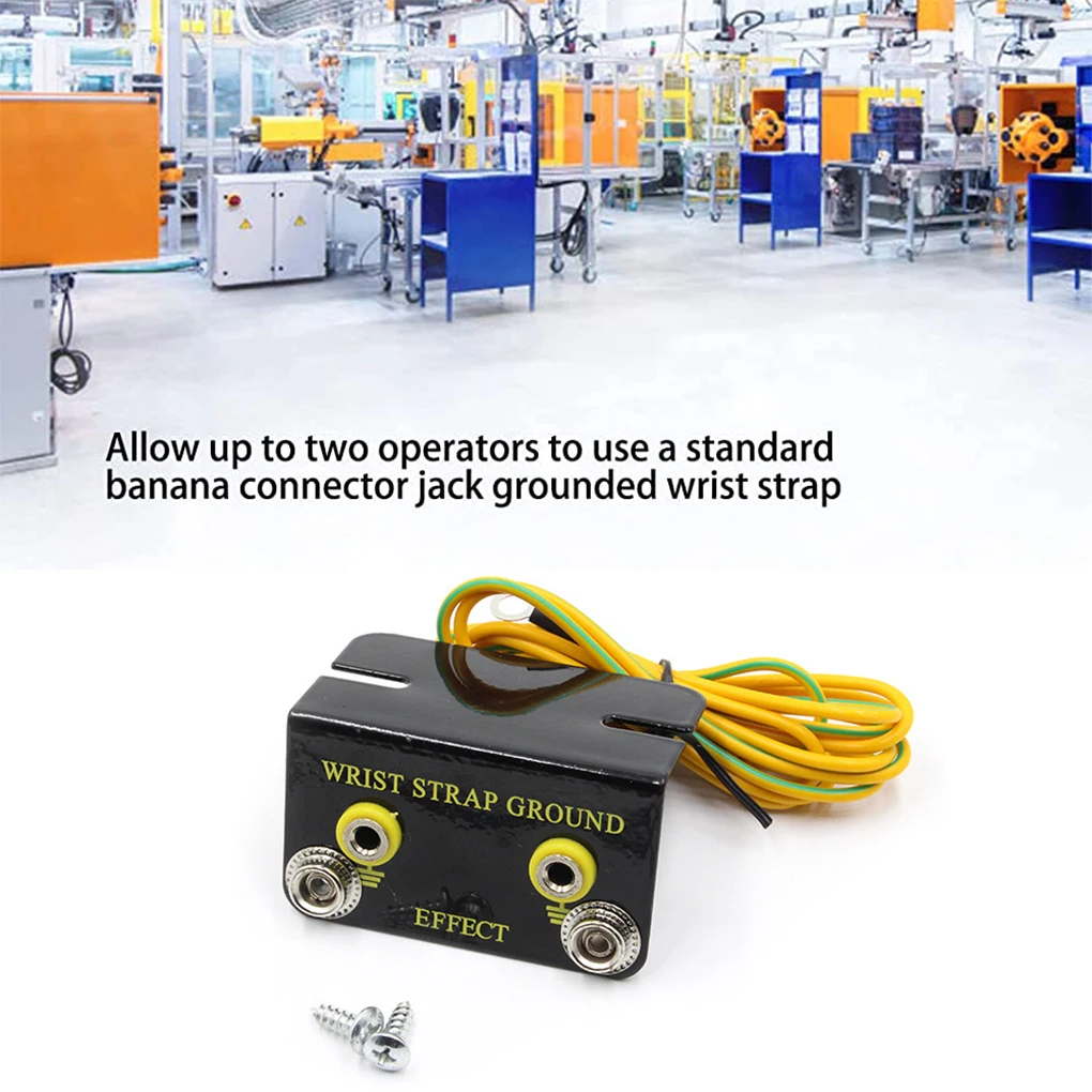 Cables de descarga de enchufe de tierra, herramientas de trabajo de reparación electrónica, enchufes en forma de L, correa de muñeca antiestática, 5 uds.