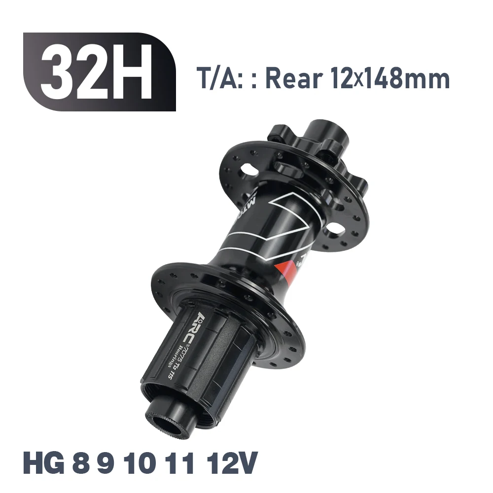 ARC MT009 Rear Hub 4in1 BOOST 10x135 12x142 12x148 MTB XC Gravel E Bike Bicycle Hub 28H 32H HG XD MS-Micro Spline 12V 6 Pawl image 3