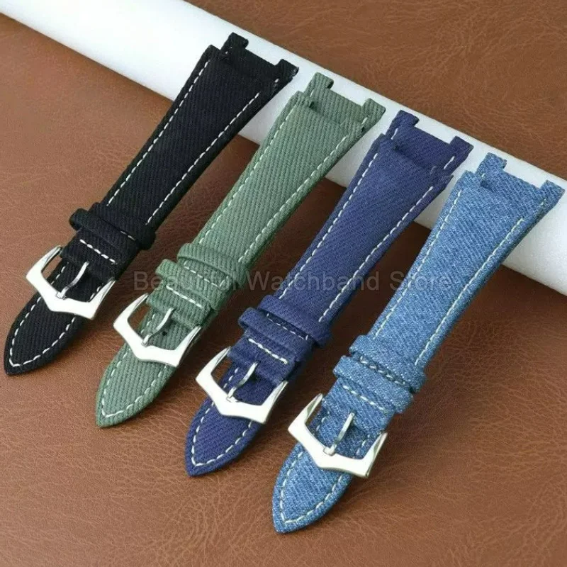 Canvas Fabric Watchband Skin‑Friendly Inner Lining Precision Notch for Patek Philippe Nautilus Series 5711/5712 Men's Bracelet