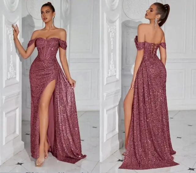 

Long dress with waist cinching and trailing design for dinner party 2026 new evening gown