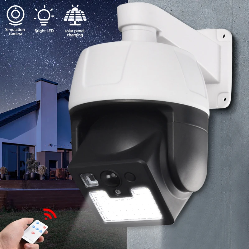 

Solar Light Motion Sensor Security Dummy Camera Wireless Outdoor Flood Light IP65 Waterproof Lamp 3 Mode For Home Garden