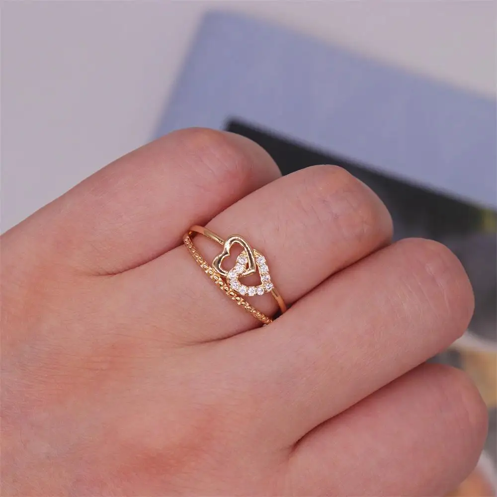 ALIYA Romantic Infinity Heart Love Rings For Women Wedding Engagement Couple Rings Crystal Zircon Accessories Fashion Jewelry