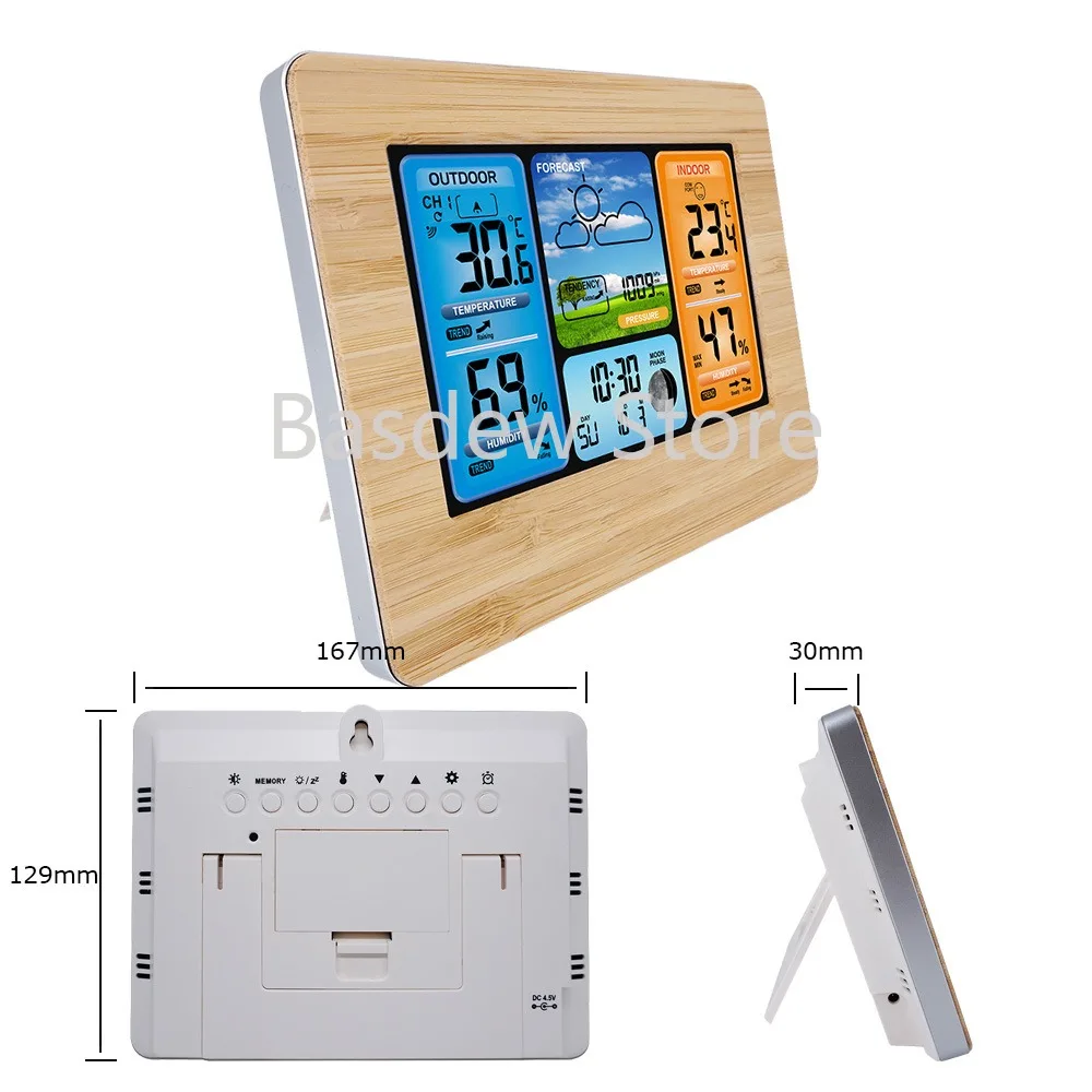 

Color Screen Weather Forecast Bell Multi-Function Perpetual Calendar Electronic Alarm Clock Wireless Weather Station Clock