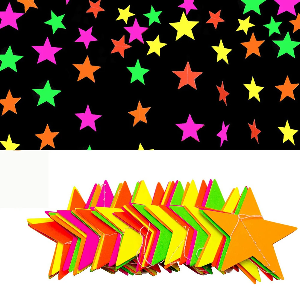 

2Pcs Fluorescent Hanging Decorations for Kids Birthday Banner For Children Party Supplies Practical Banner Wall Decor
