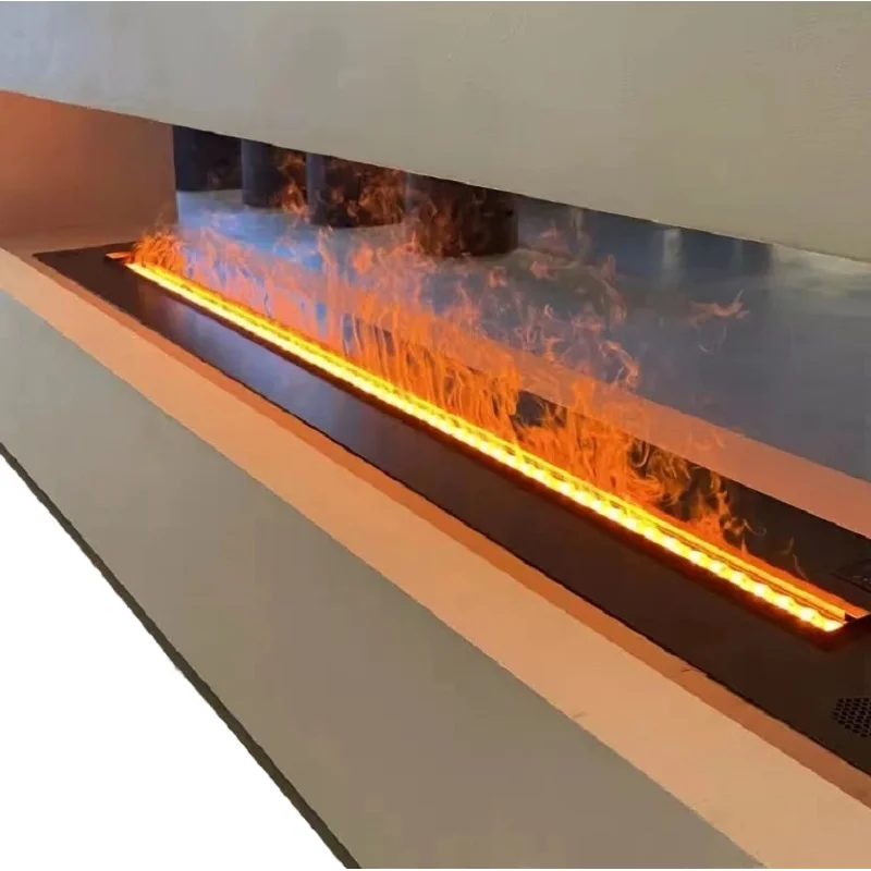 RGB 1800MM 3D Vapor Electric Fireplaces Insert High-End Water Steam Fireplaces for Home and Hotel Built-in Metal Installation