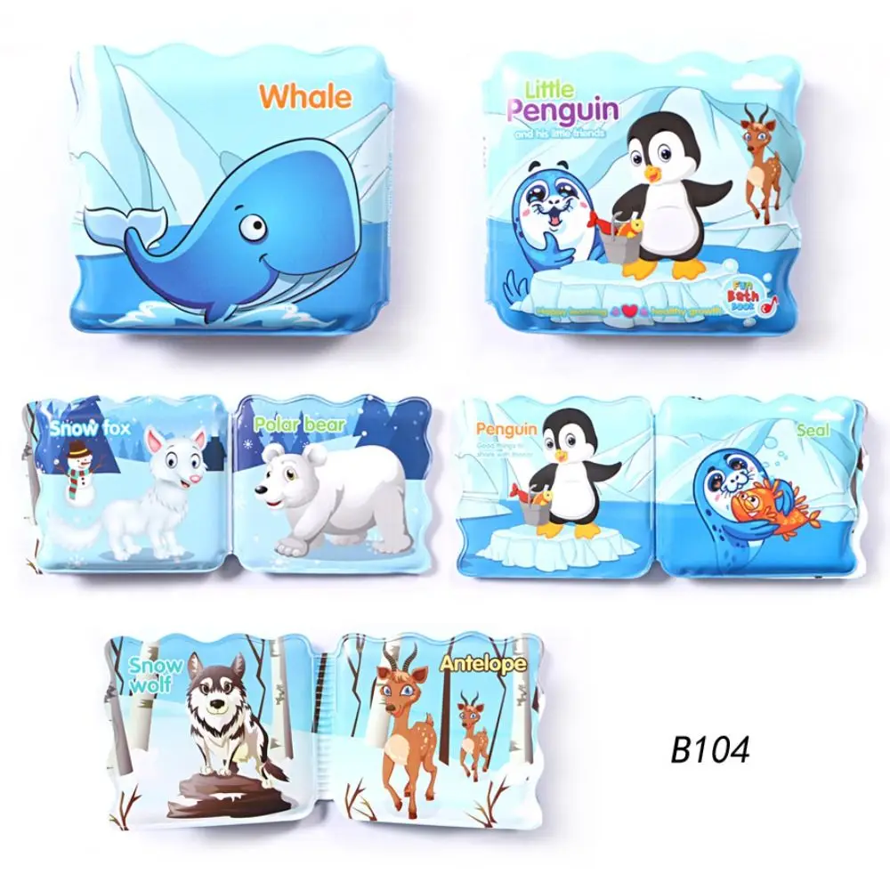 Color Changing Waterproof Bathroom Books Waterproof Reusable Floating Cloth Book Cartoon Soft Water Bathroom Toys Baby