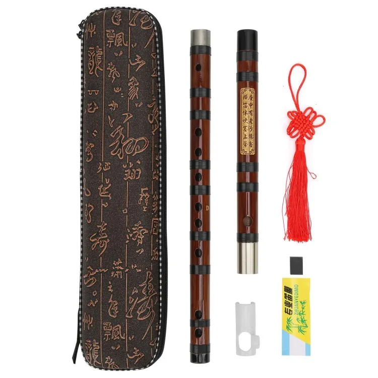 

Bamboo Flute D'Key Lettering Body Dry Material Dizi Kit Traditional Wind Instrument