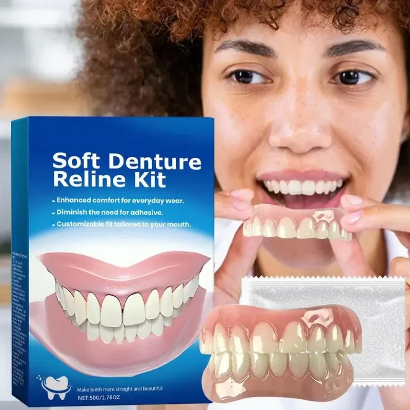 Denture Silicone Kit Denture Silicone Liners Soft Denture Kit Soft Denture Kit Teeth Upper And Lower Set Easy Use Braces New Hot