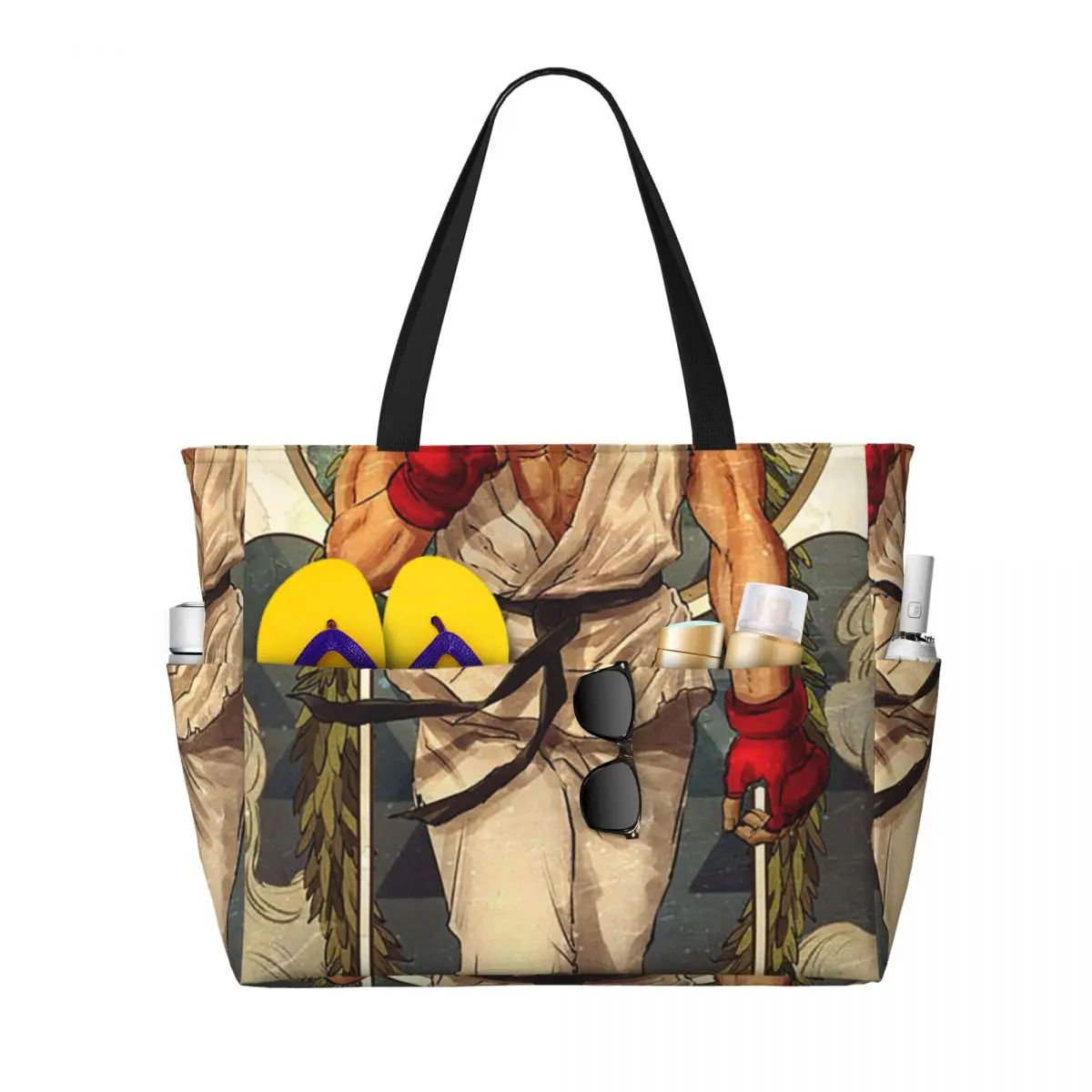 Ryu Street Fighter II Turbo Hyper Fighting Beach Tote Bag Sport Gym Yoga Duffle Large Tote Bag Women Travel Bag Fitness bag