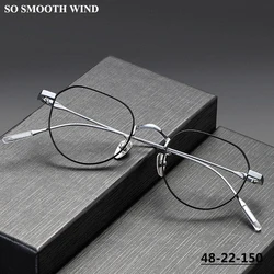 Japanese Handmade Pure Titanium Eyeglasses Ultralight Men Retro Round Glasses Frame Trendy Eyewear Women Fashion Oval Spectacles