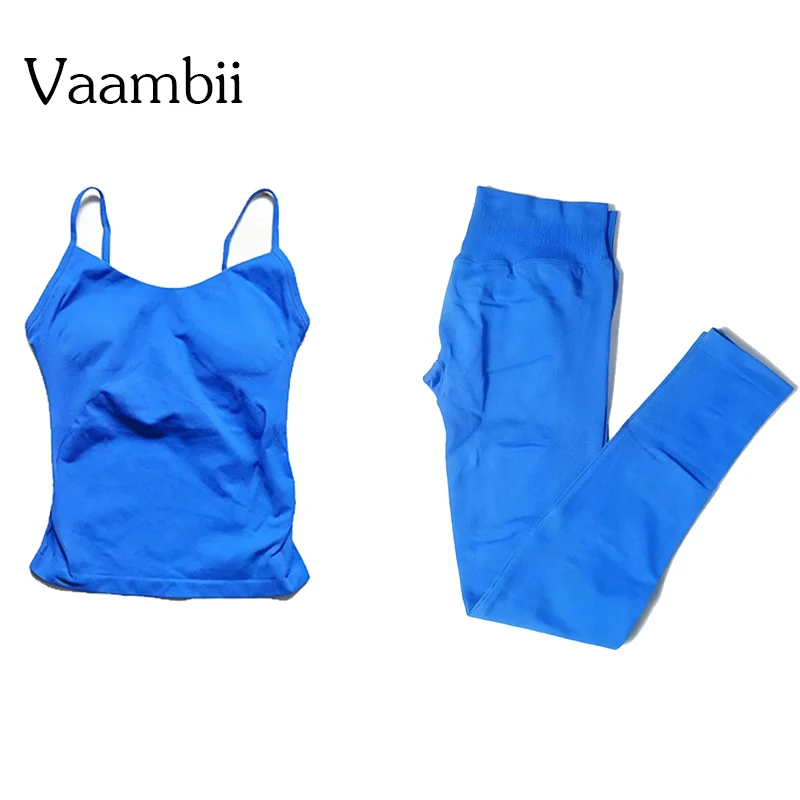 Impact Scoop Neck Top+Leggings Fitness Suit Speed Activewear Women Sportwear 2 Piece Yoga Set Pilates Tank Top Trousers