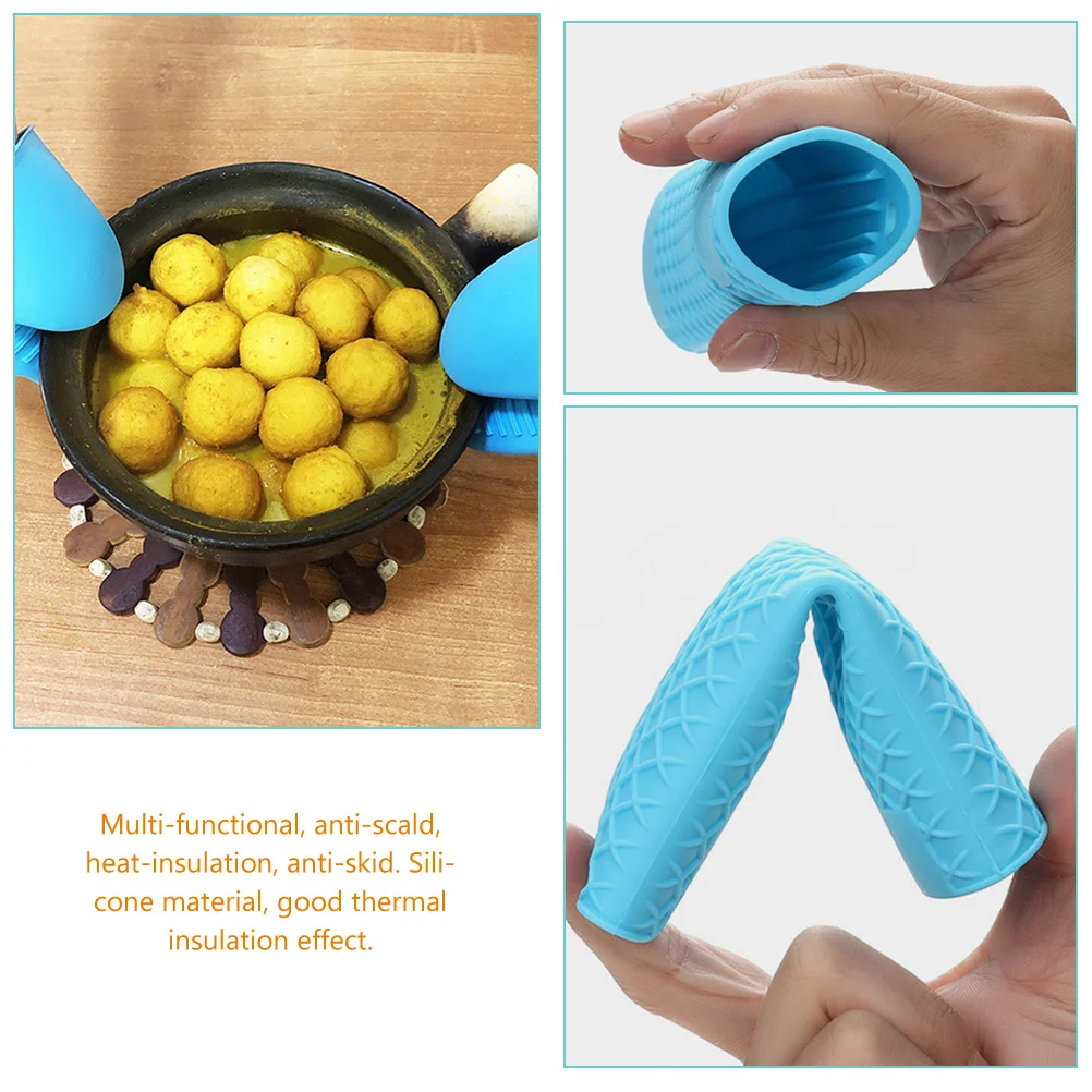 

1Set Hot Pot Handle Sleeve Silicone Anti Scalding Heat Resistant Kitchen Oven Mitts Pan Grip Cover Baking Cooking Grill Safe