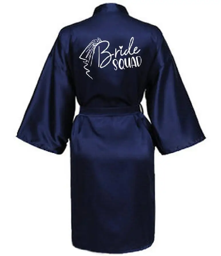 Team Bride Robe With Black Letters Bride Squad Wedding Party Kimono Satin Pajamas Bridesmaid Bathrobe Party Bridesmaid Robes