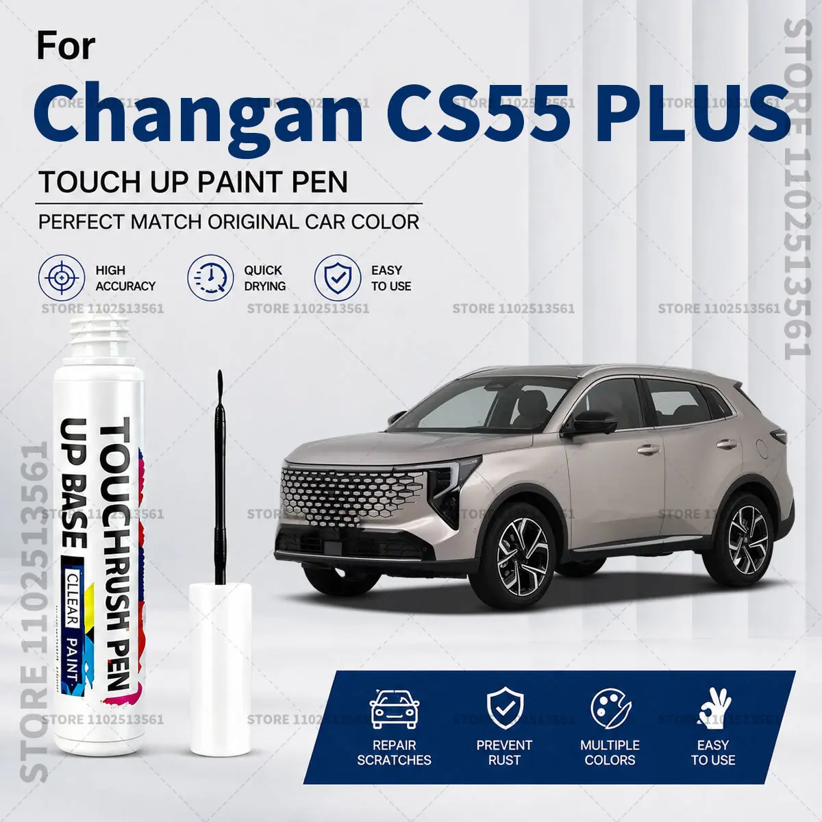 Automotive Paint Pen Car Scratch Remover Touch Up Repair Pen DIY Vehicle Paint Repair Tool Accessories For Changan CS55 PLUS