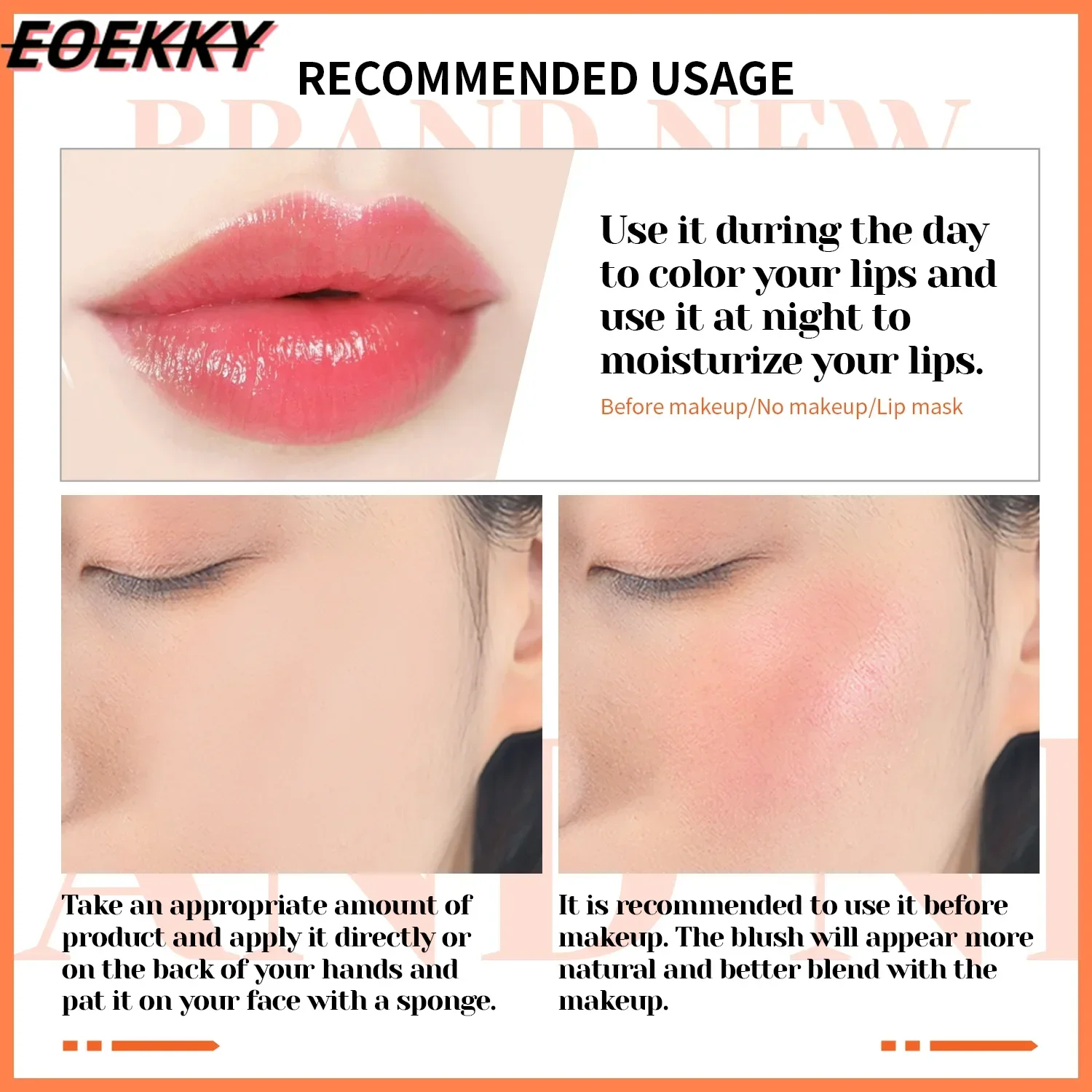 EOEKKY-2 In 1 Lip En Wangbalsem Hogere Kleur Langdurige Make-Up Siliky Mousse Lip Make-Up