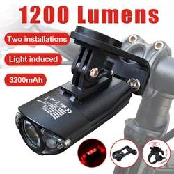 Liga de alumínio Rainproof Bike Light, MTB Front Lamp, Ultra bicicleta iluminação lanterna, LED Bike Acessórios, USB Hoisting