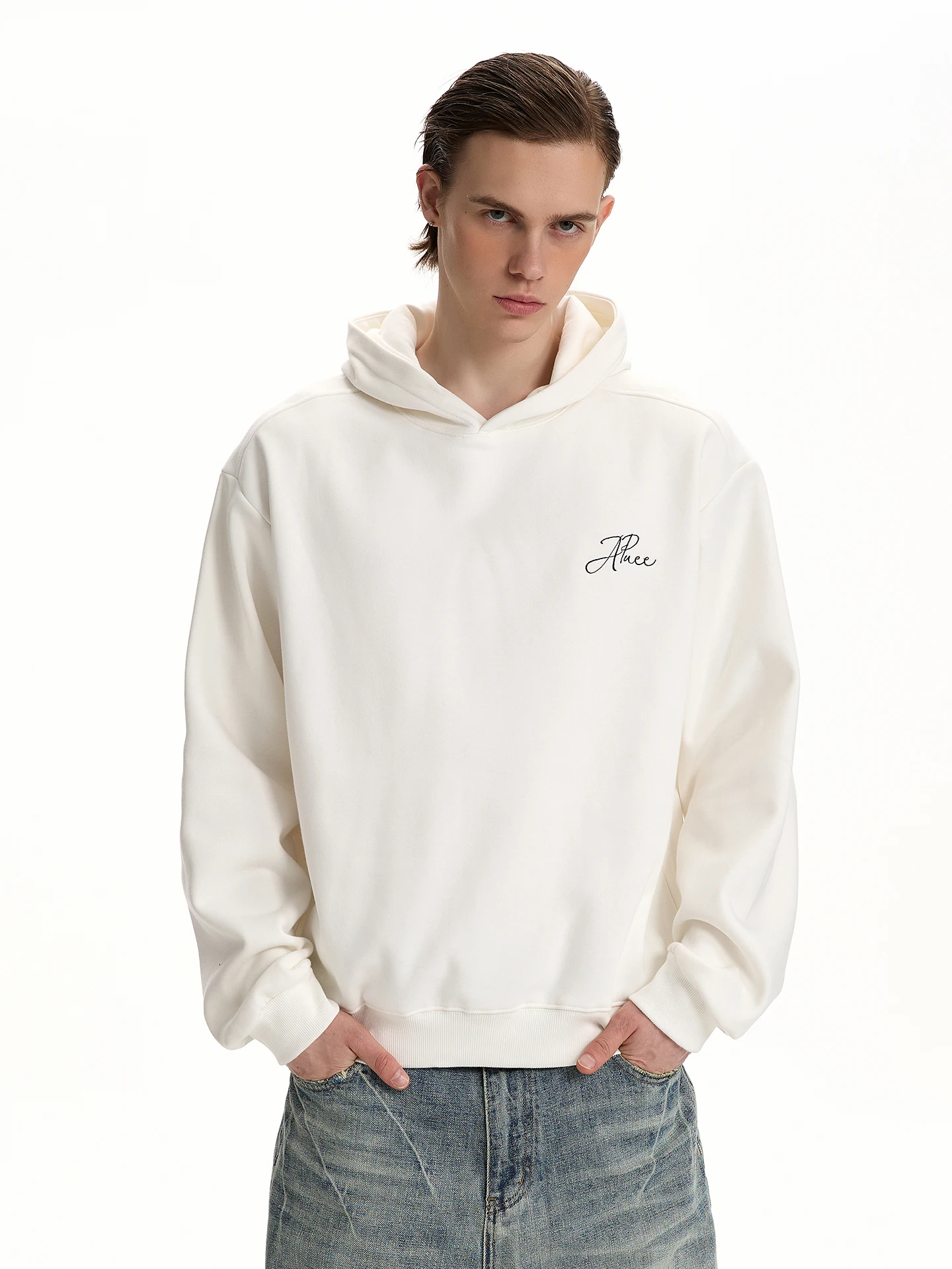 

Теплая толстовка с капюшоном на подкладке Деконструированный дизайн Cleanfit oulder Length ort Boxy ex Толстовка с капюшоном Повседневная уличная одежда