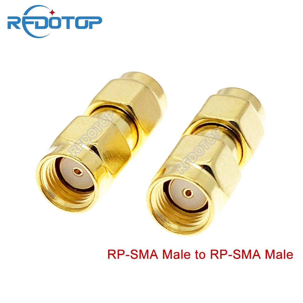 10PCS/lot RP-SMA Male Plug to RP-SMA Male Plug Straight Connector for Wifi Radio Antenna SMA-J to RPSMA-K RF Coaxial Adapter